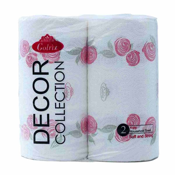 دستمال حوله‌ای گلدار گلریز - 2 رول