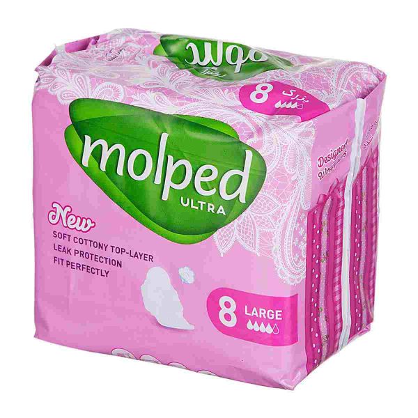 نوار بهداشتی نازک بزرگ مولپد - 8 عددی