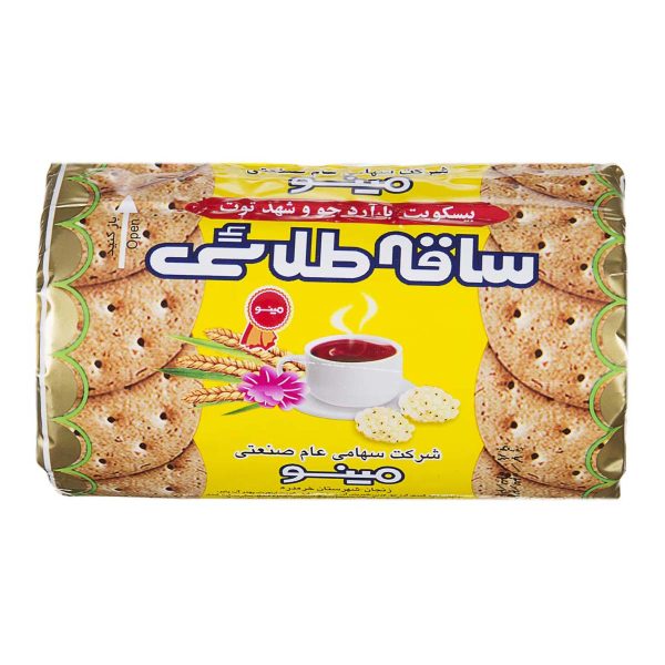 بیسکویت ساقه طلایی مینو حاوی آرد جو و شهد توت - 190 گرم