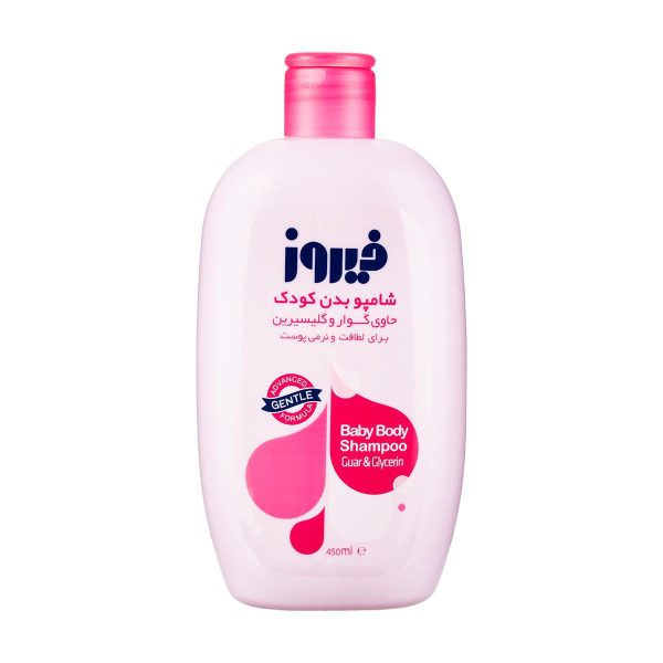 شامپو بدن صورتی کودک فیروز حاوی گوار و گلیسیرین - 450 میلی لیتر