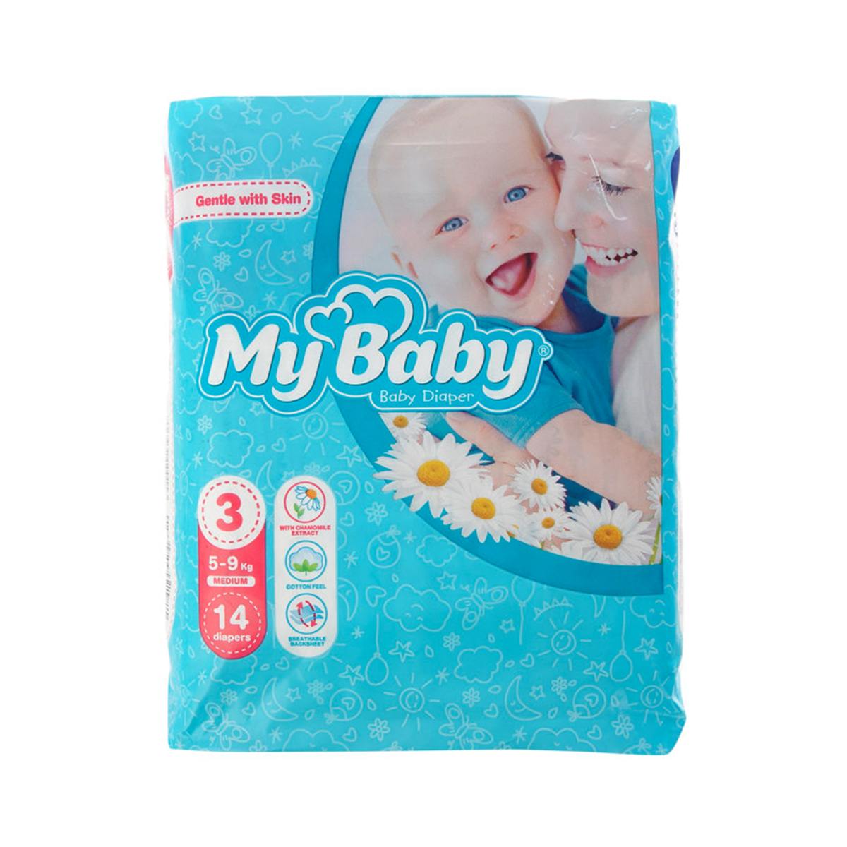 پوشک مای بیبی سایز 3 بسته 14 عددی