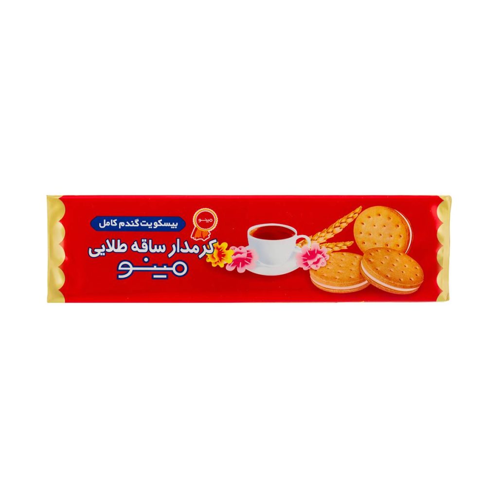 بیسکویت ساقه طلایی کرم دار مینو - 192 گرم