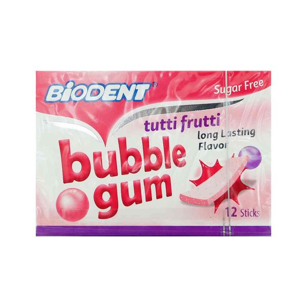 آدامس بادکنکی مینی استیک بدون شکر توتی فروتی بایودنت - 12 عددی