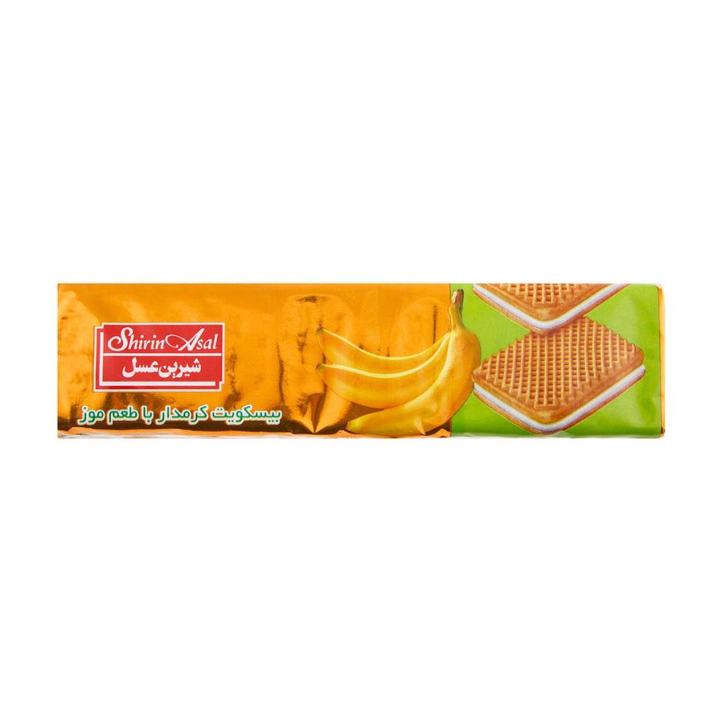 بیسکویت کرم دار با طعم موز شیرین عسل - 120 گرم