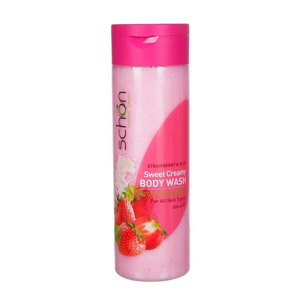 شامپو بدن کرمی مغذی شیر توت فرنگی شون - 300 میلی لیتر