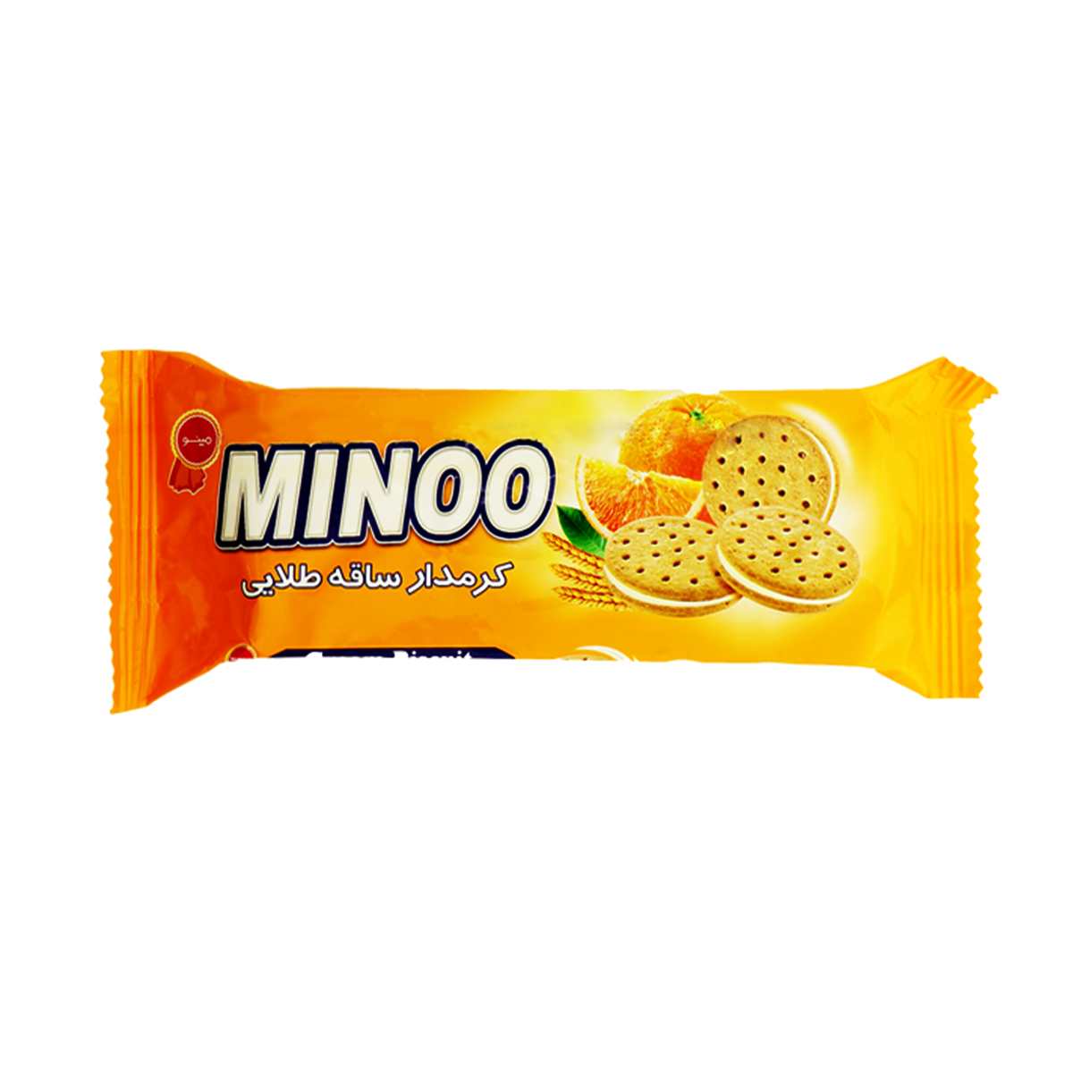 بیسکویت کرمدار ساقه طلایی مینو با طعم پرتقال - 96 گرم