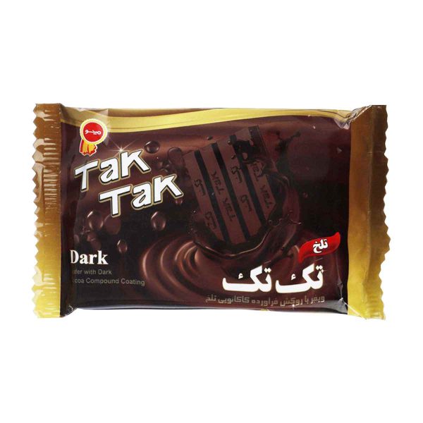 ویفر تک تک با روکش فرآورده کاکائویی تلخ مینو - 38 گرم