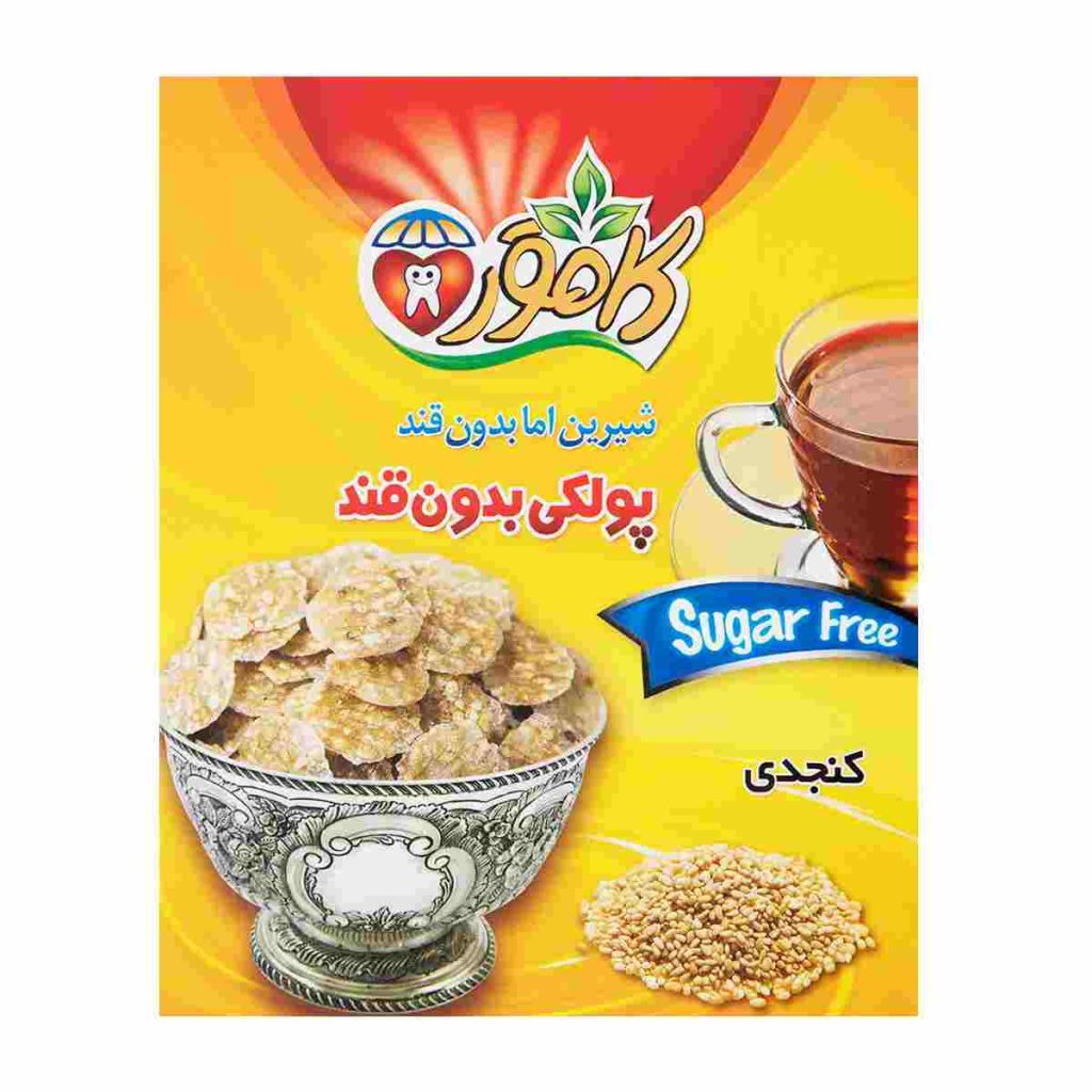 پولکی بدون قند کنجدی کامور - 150 گرم
