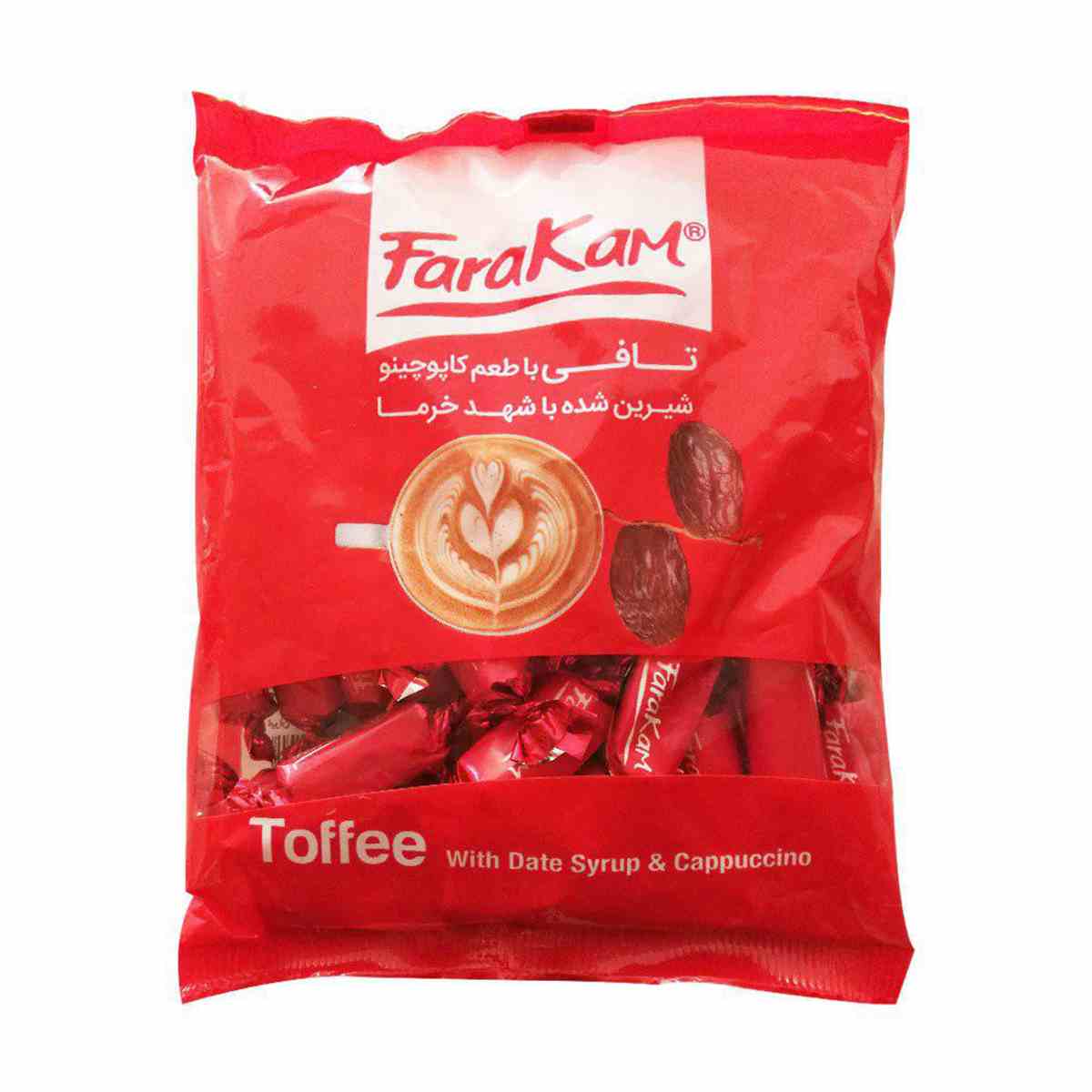 تافی کاپوچینو فراکام شیرین شده با شهد خرما - ۲۰۰ گرم