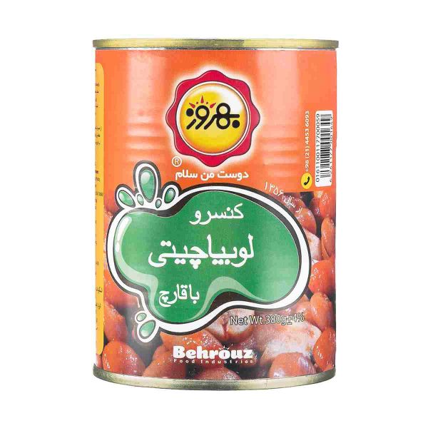 کنسرو لوبیا چیتی با قارچ بهروز - 380 گرم