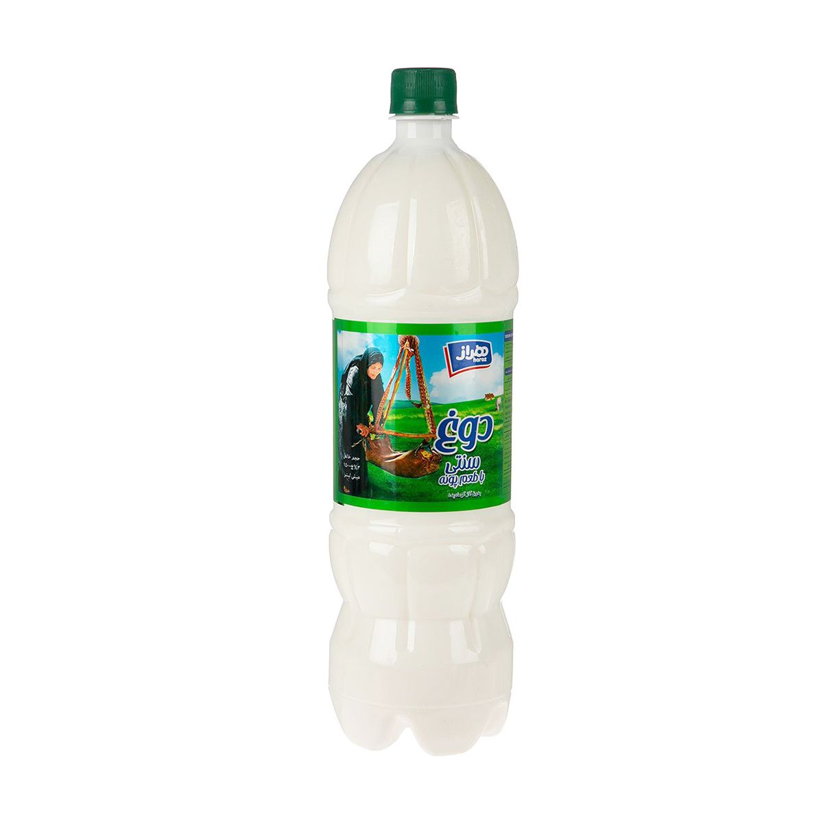 دوغ سنتی گرمادیده بدون گاز هراز با طعم پونه - 1.5 لیتر