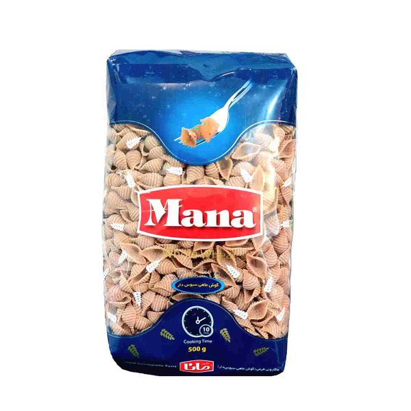ماکارانی فرمی گوش ماهی سبوس دار مانا - 500 گرم