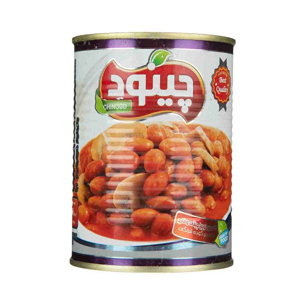 کنسرو لوبیا چیتی با قارچ چینود - 350 گرم