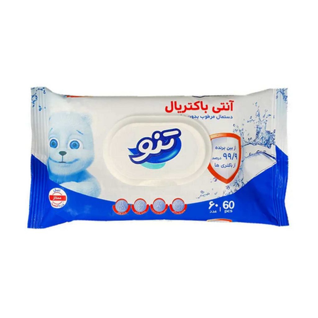 دستمال مرطوب معطر آنتی باکتریال تنو - 60 عددی