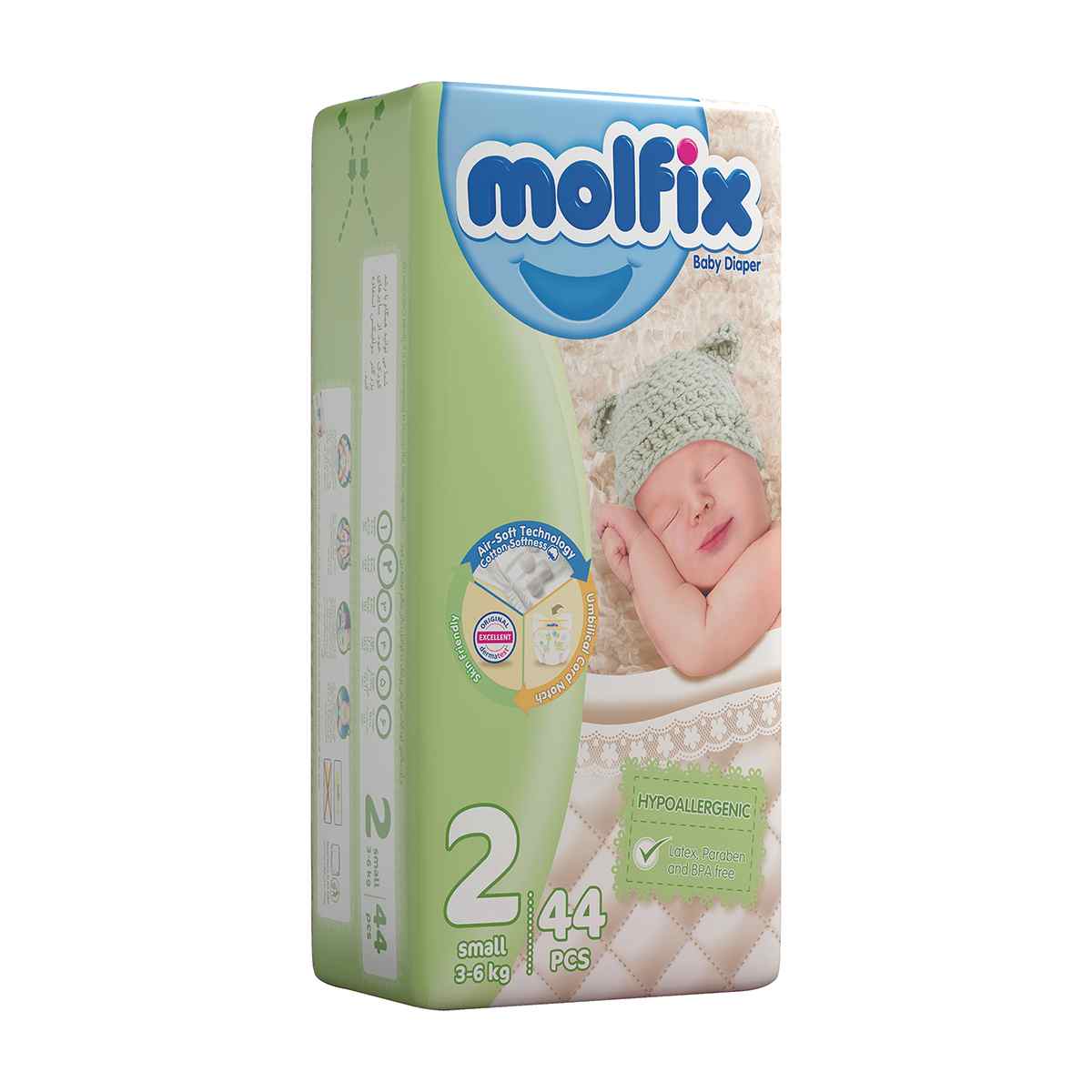 پوشک بچه مولفیکس سایز 2 بسته 44 عددی