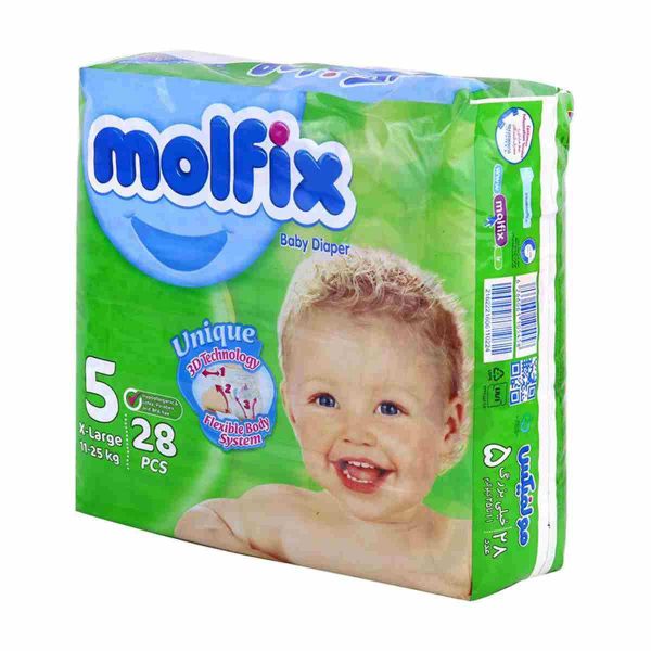 پوشک بچه مولفیکس سایز 5 بسته28 عددی
