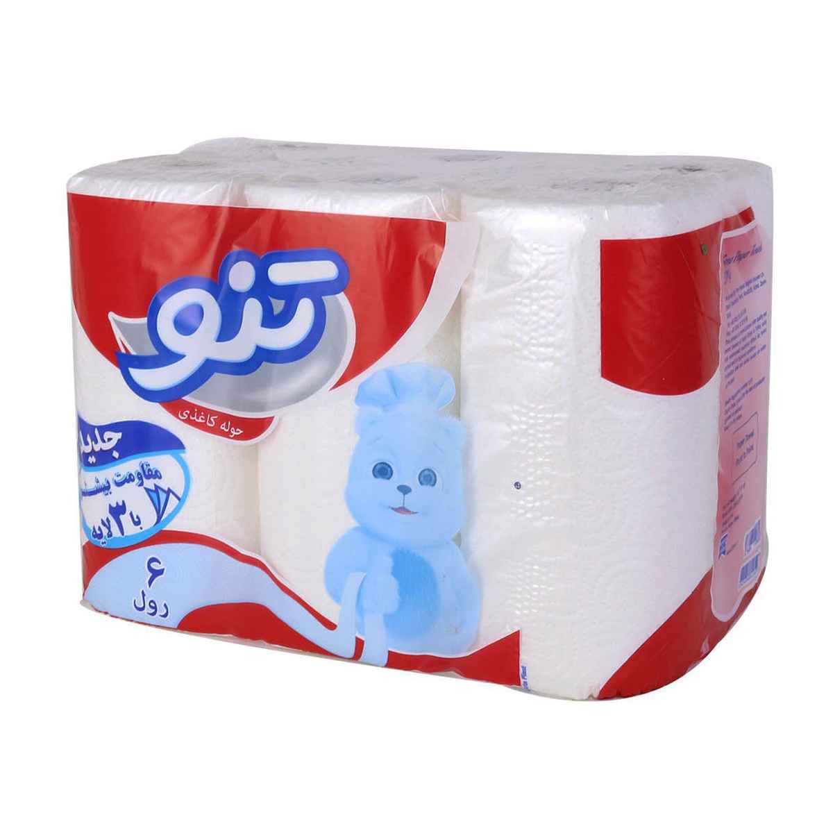 دستمال حوله کاغذی تنو - 6 رول