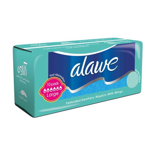 نوار بهداشتی بالدار مشبک فلاف بزرگ آلاوه - 10 عددی