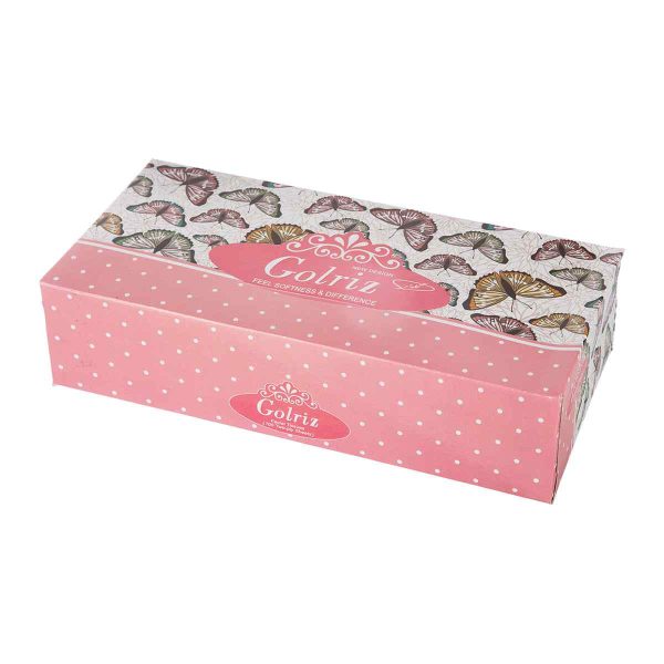 دستمال کاغذی گلدار طرح پروانه گلریز - 100 برگ 2 لایه