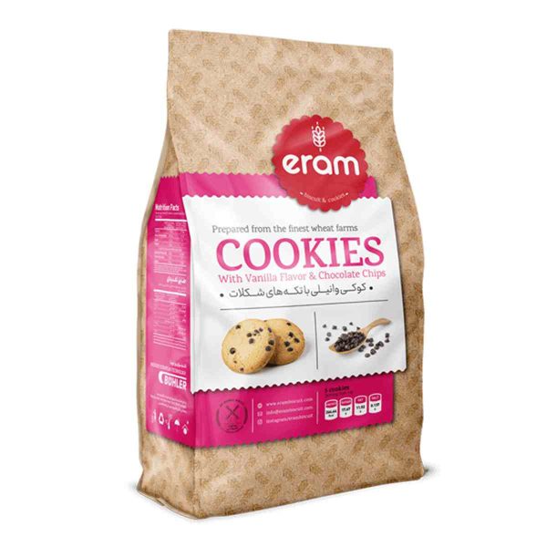 Untitled-64634-compressed کوکی وانیلی با تکه های شکلات ارم - 150گرم