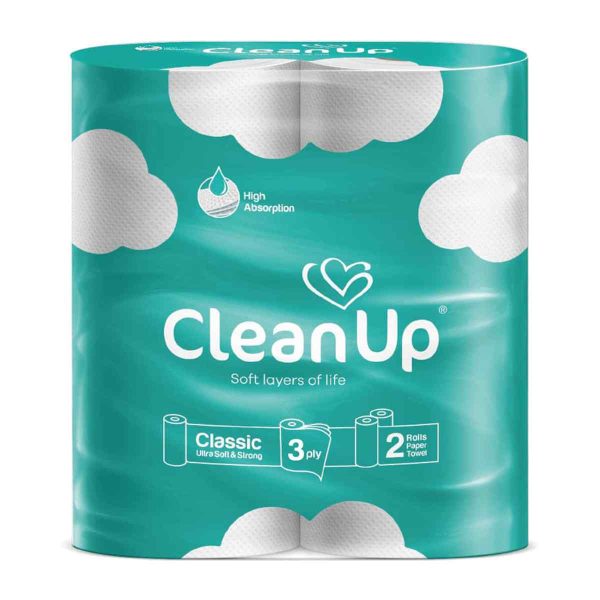 دستمال حوله ای طرح ابر کلین آپ - 2 رول