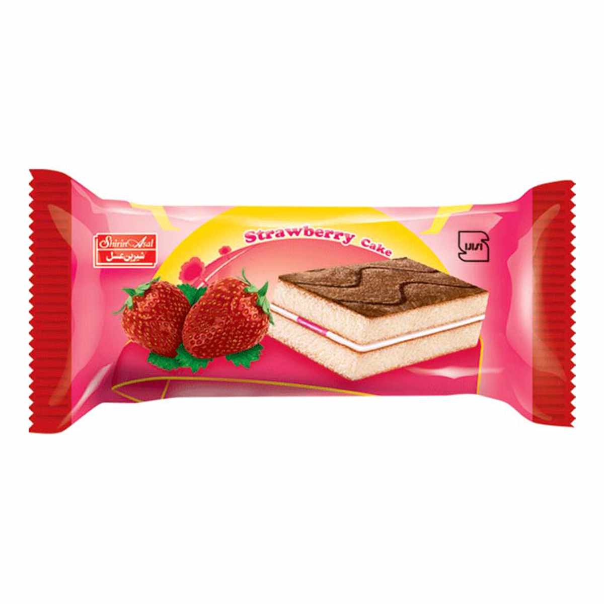 کیک لایهای کرم دار با طعم توت فرنگی شیرین عسل - 25 گرم