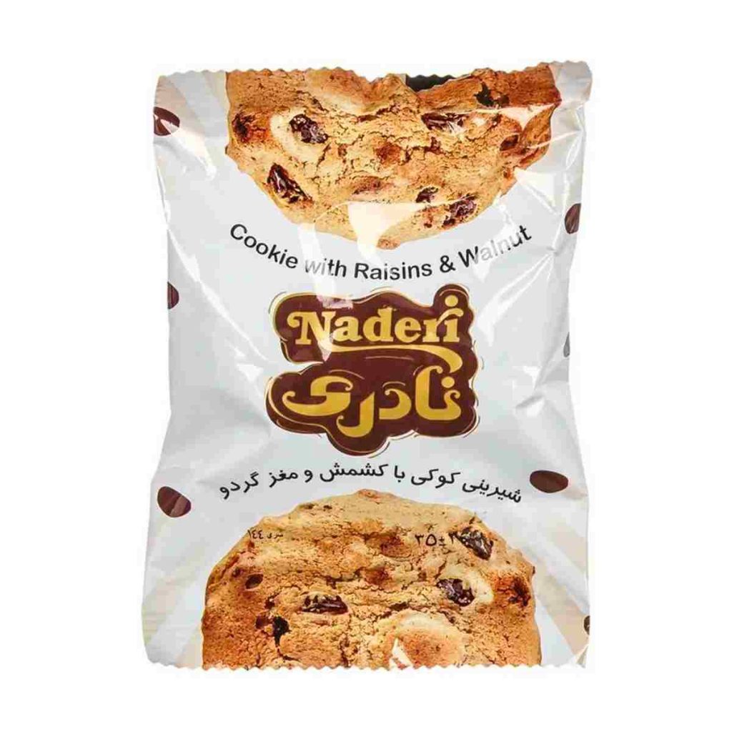 شیرینی کوکی نادری با کشمش و مغز گردو - 40 گرم