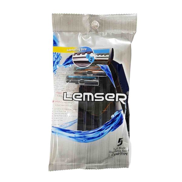 خودتراش 2 لبه صابون دار لمسر - 5 عددی