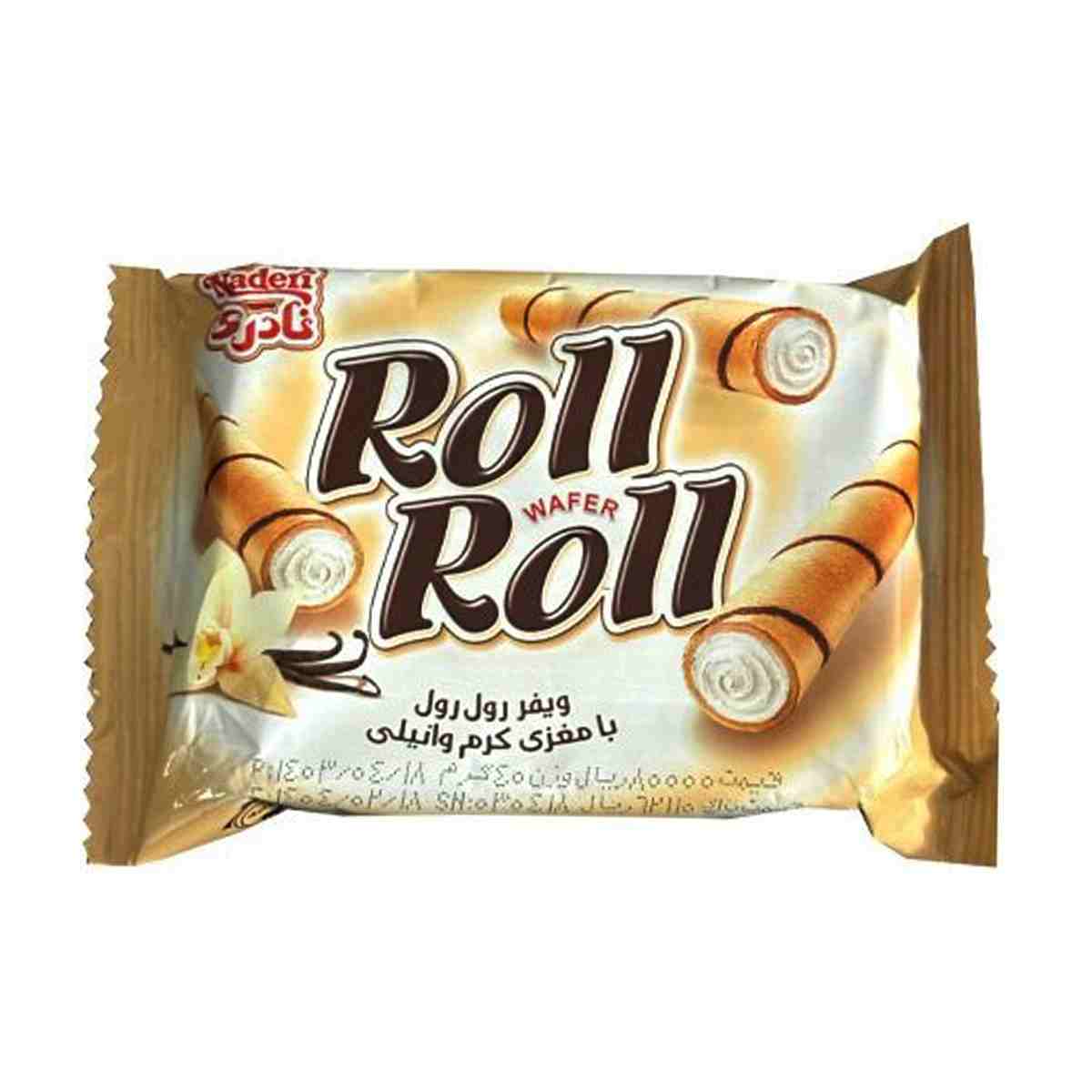 ویفر رول رول با مغز کرم وانیلی نادری - 40 گرم