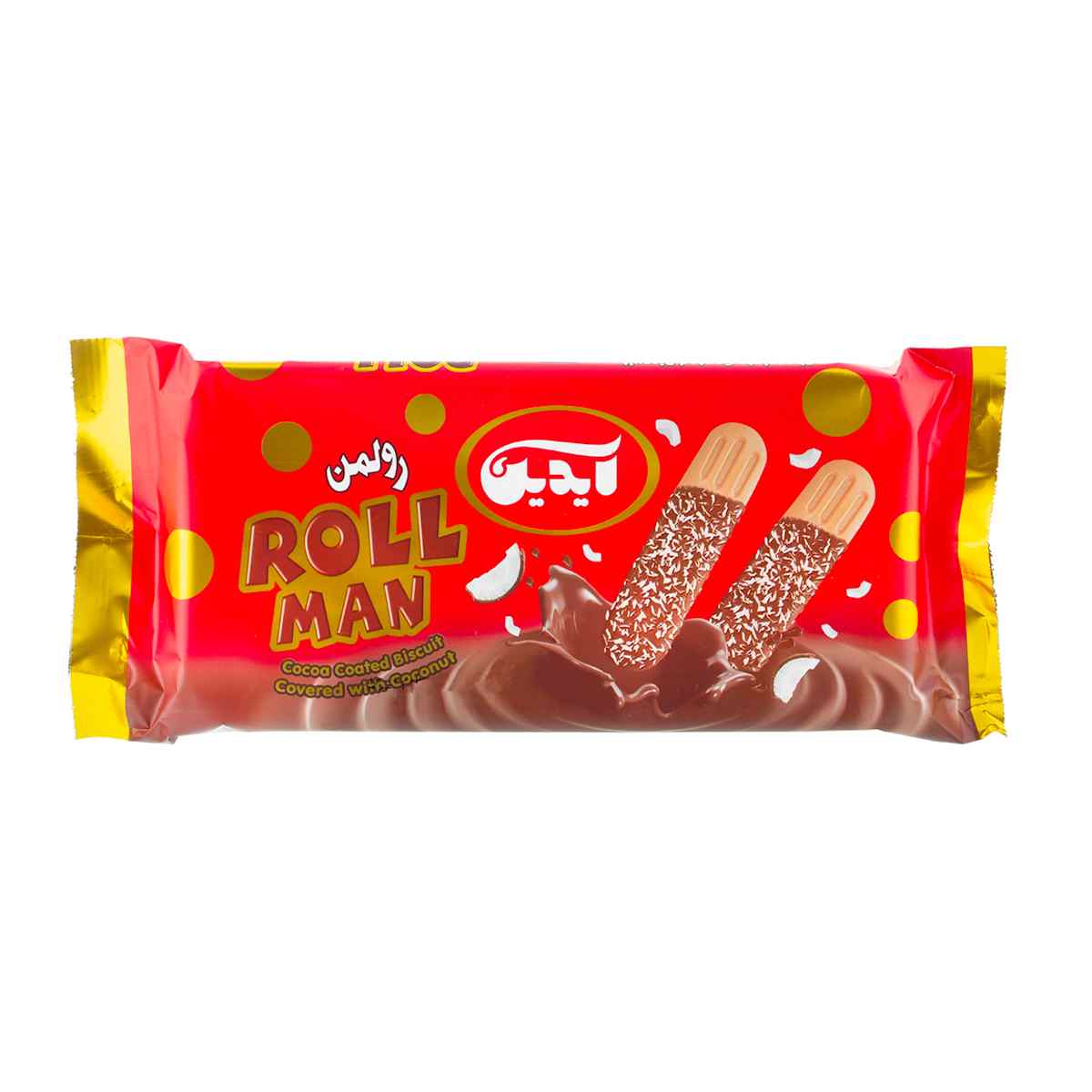بیسکویت روکشدار کاکائویی رولمن آیدین - 50 گرم