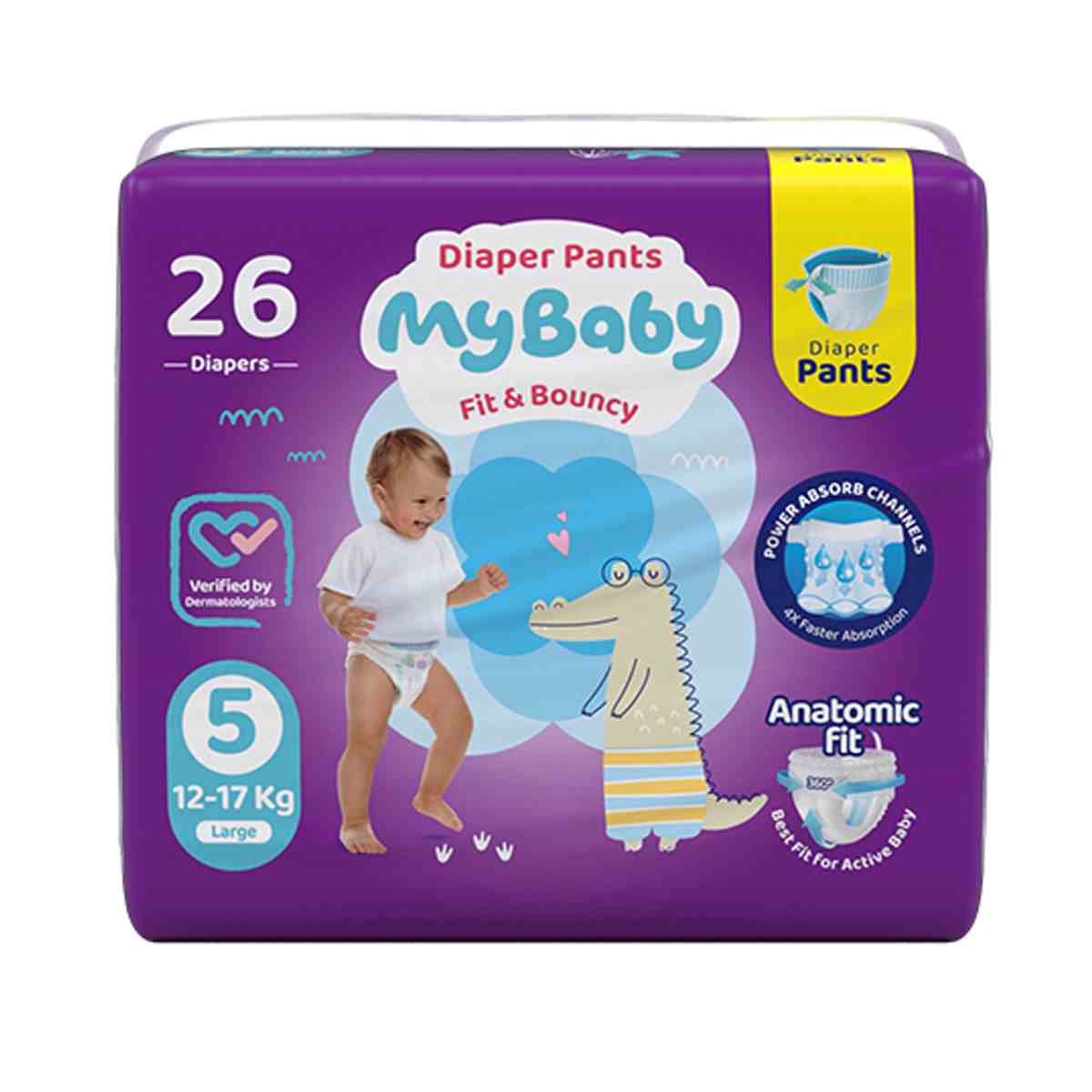 پوشک شورتی کانال دار مای بیبی سایز 5 بسته 26 عددی