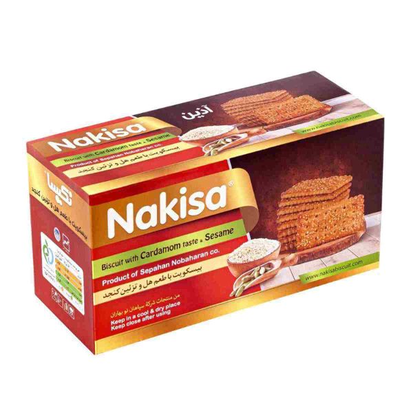 بیسکویت با طعم هل و تزئین کنجد آذین نکیسا - 1000 گرم