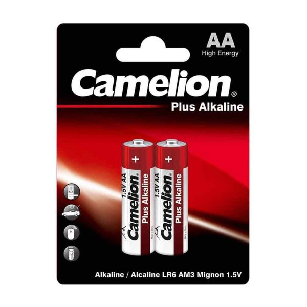 باتری قلمی پلاس آلکالاین قرمز کملیون - 2 عددی