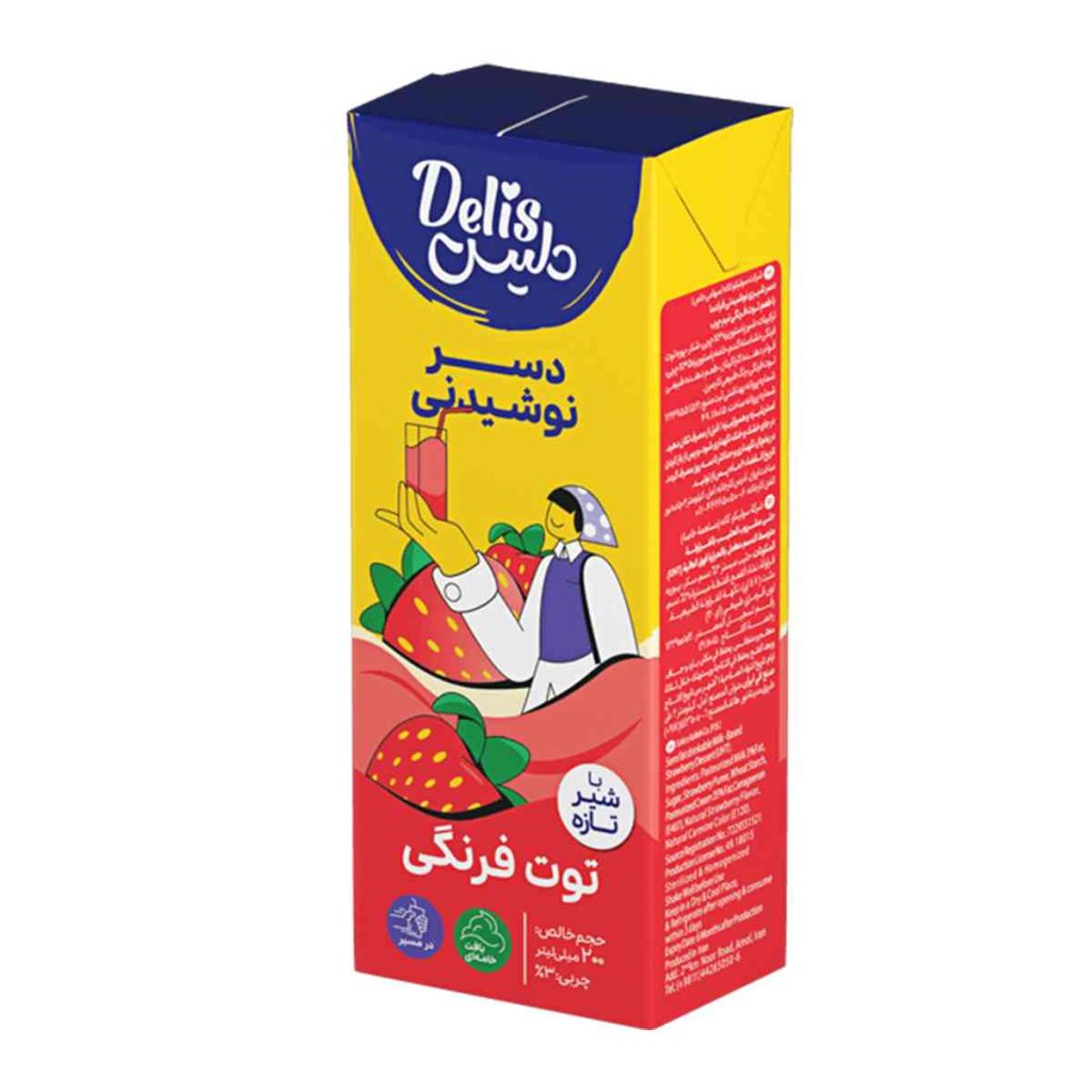 دسر نوشیدنی توت فرنگی دلیس کاله - 200 میلی لیتر