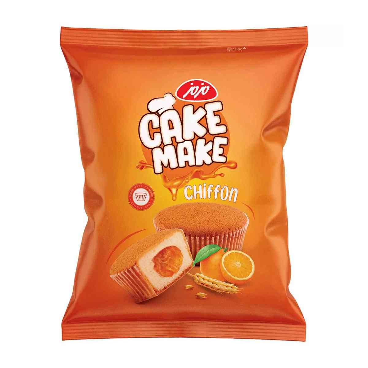 کیک شیفون وانیلی با مغز کرم پرتقالی کیک میک مزمز - 52 گرم