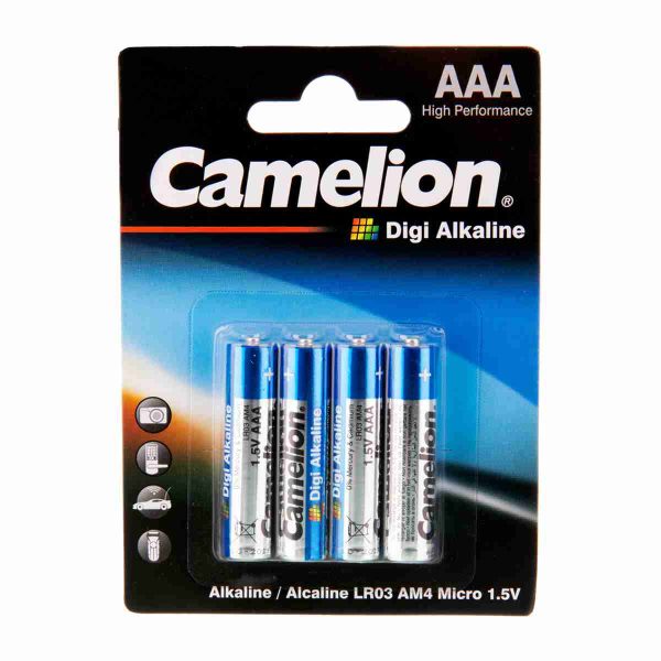 باتری نیم قلمی آلکالاین کملیون بسته 4 عددی