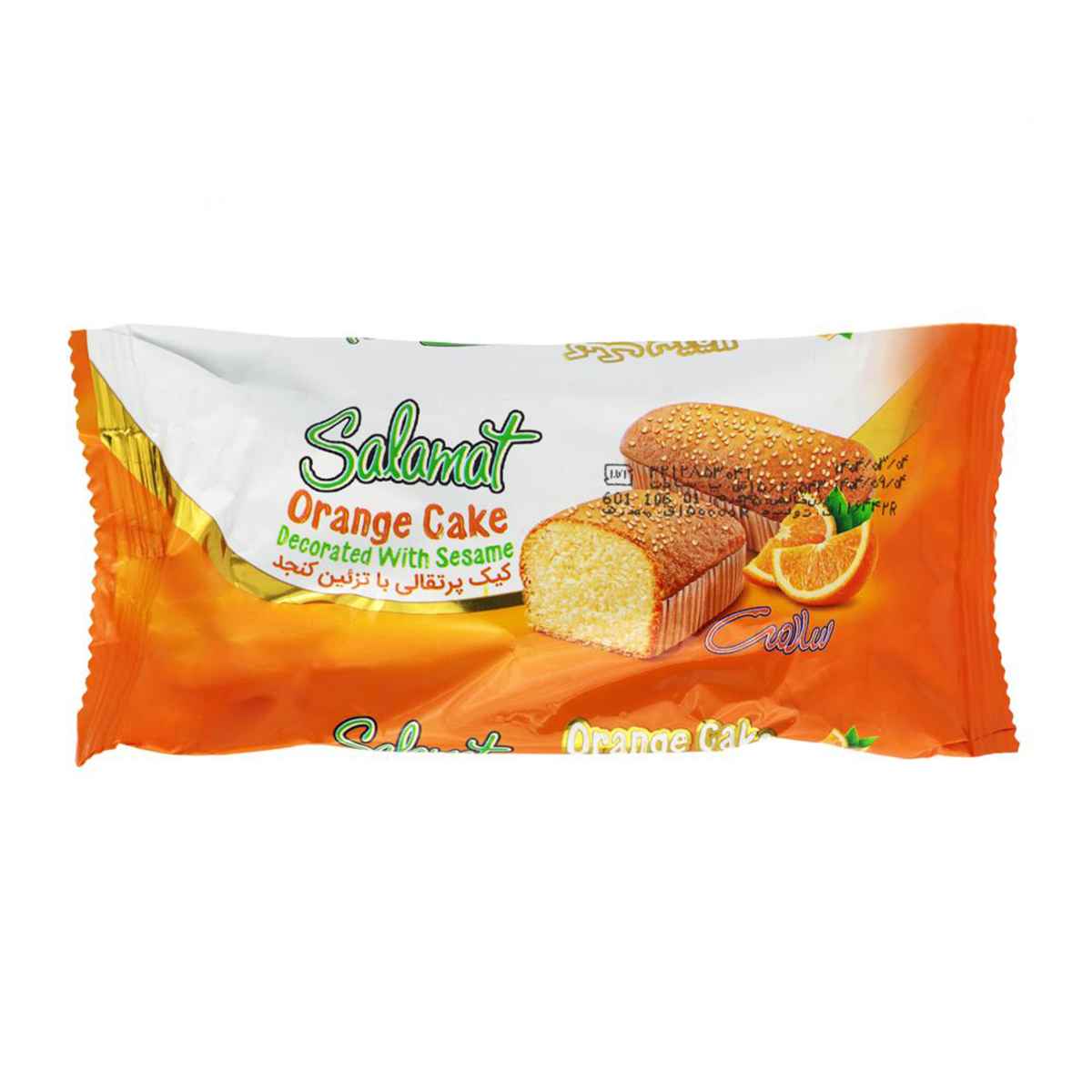 کیک پرتقالی سلامت با تزئین کنجد - 50 گرم